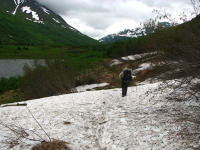 There's still snow on the trail